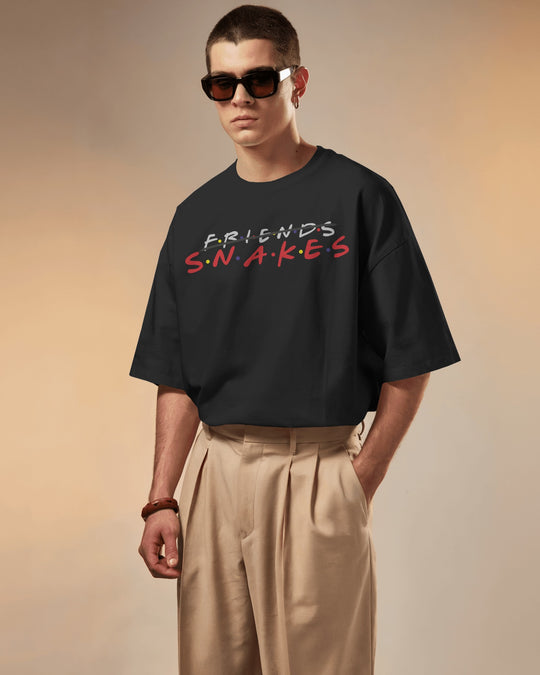 JANPOSHAK FRIENDS SNAKES PARODY GRAPHIC T-SHIRT